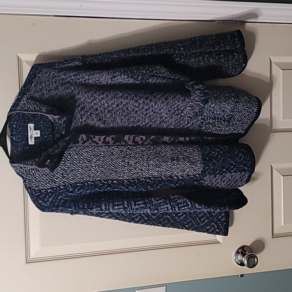ColdwaterCreek Blue Knitted Button Cardigan w/One Pocket (Left-side) Women's (S)